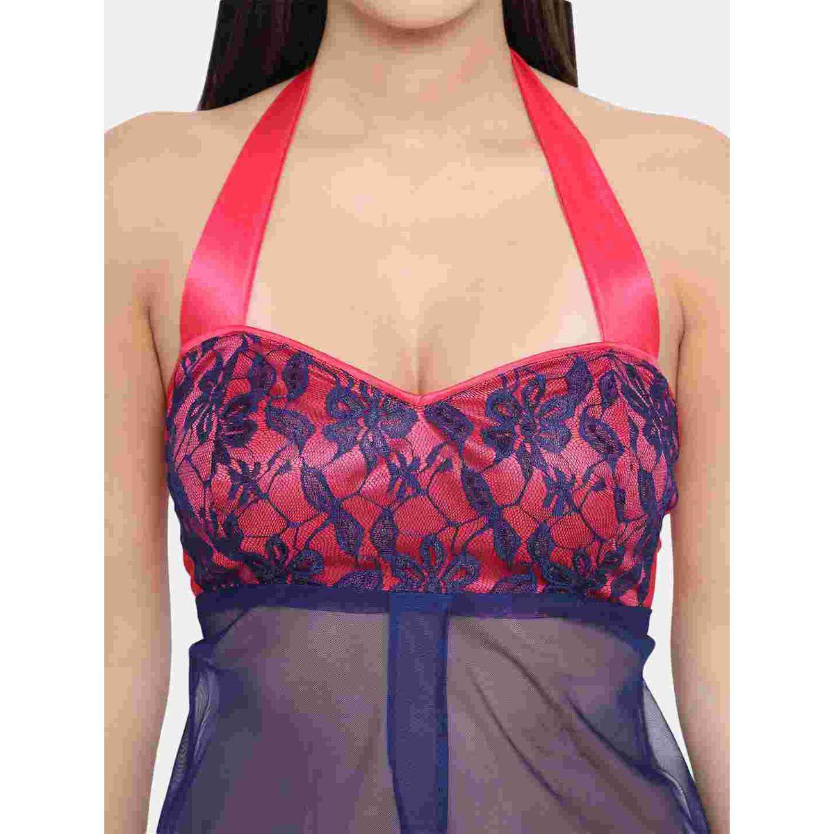 KLAMOTTEN Lace Halter Neck Asymmetric Hem Babydoll-women-clothing-lingerie-babydollsandbodysuits-image-10