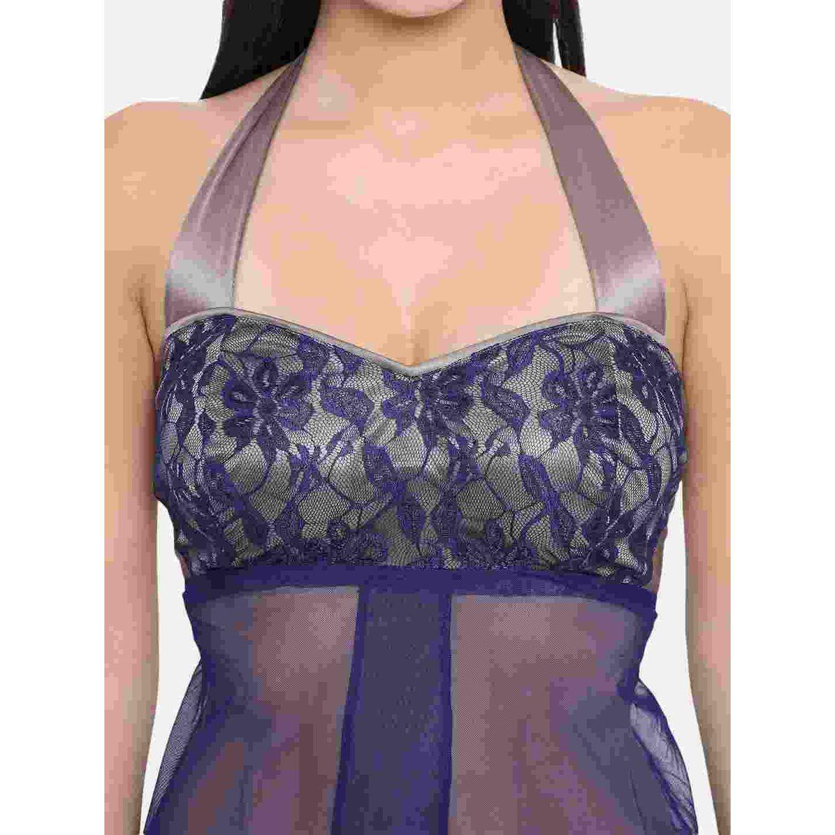 KLAMOTTEN Lace Halter Neck Asymmetric Hem Babydoll-women-clothing-lingerie-babydollsandbodysuits-image-8