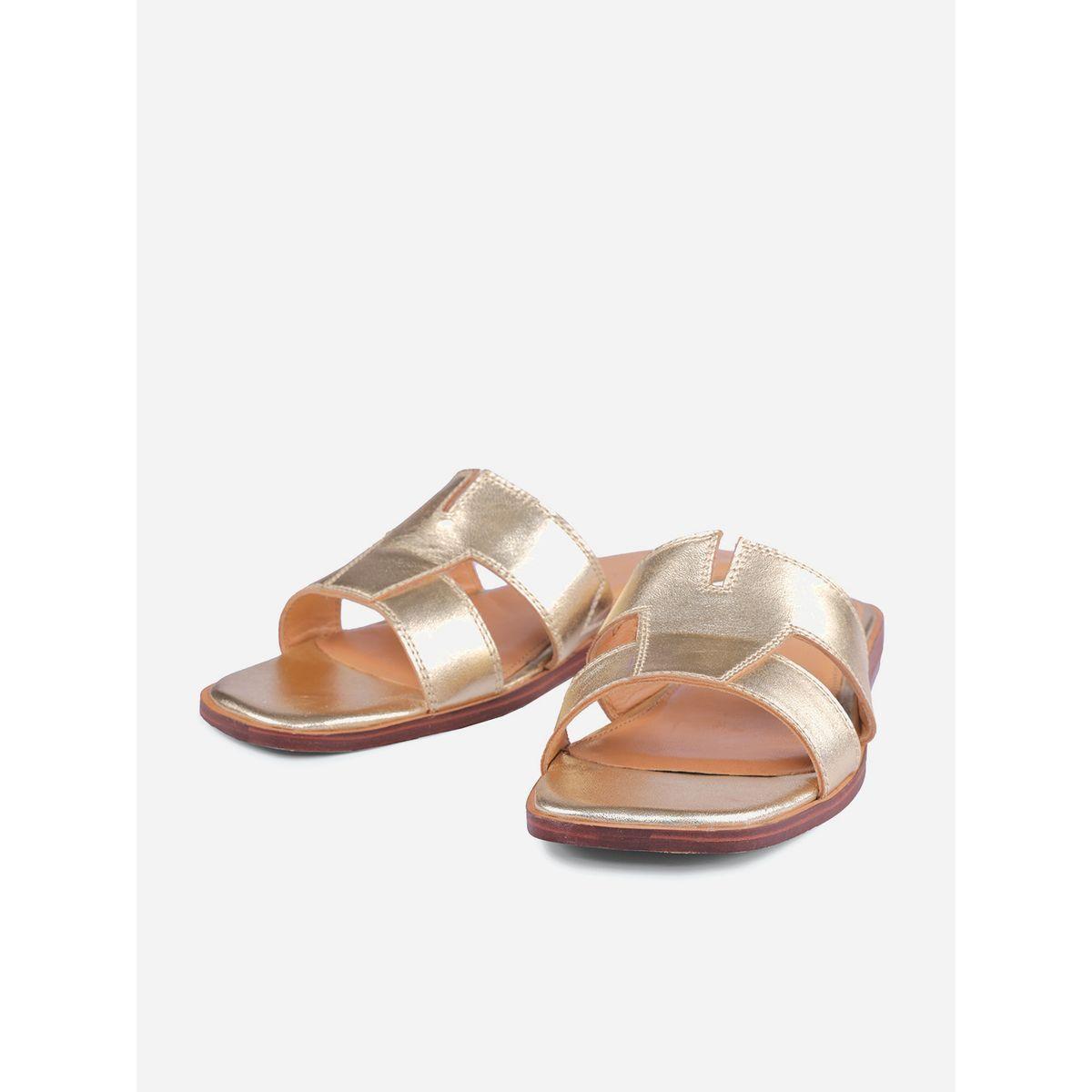 Heel Your Sole X Styli Metallic Design Open Toe Flat Sandals-women-shoes-sandals-flats-image-2