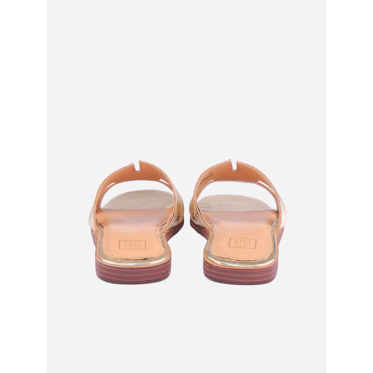 Heel Your Sole X Styli Metallic Design Open Toe Flat Sandals-women-shoes-sandals-flats-image-4