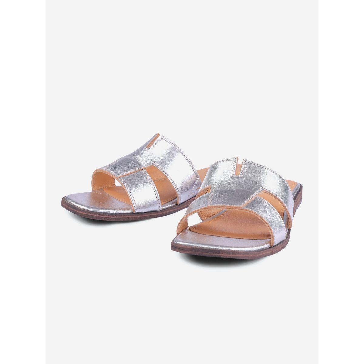 Heel Your Sole X Styli Metallic Design Open Toe Flat Sandals-women-shoes-sandals-flats-image-2