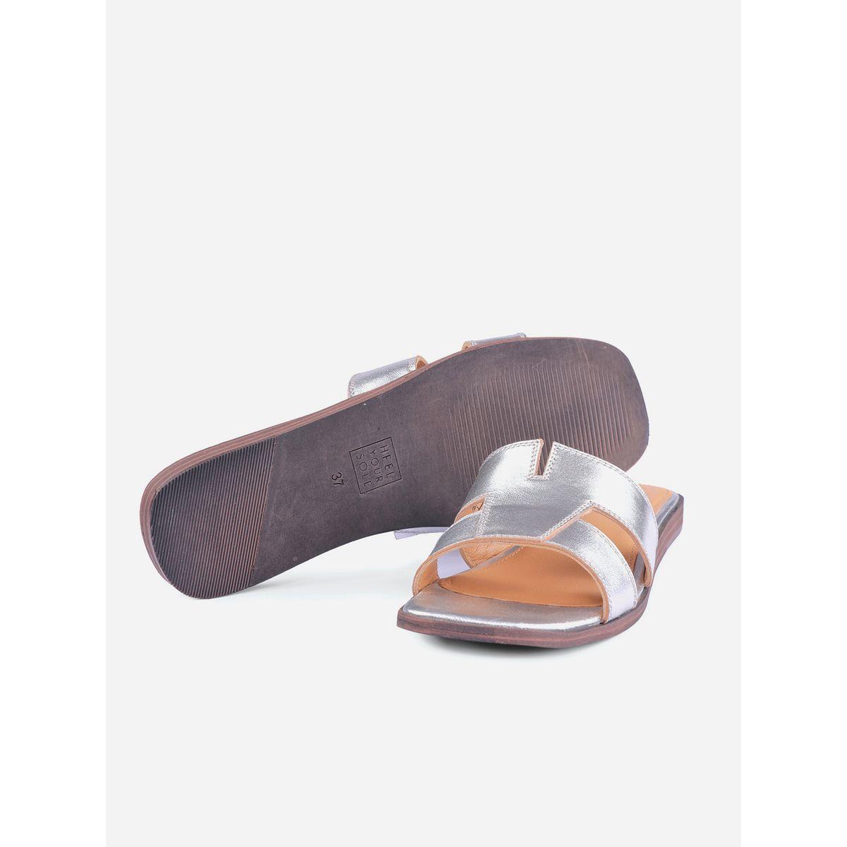 Heel Your Sole X Styli Metallic Design Open Toe Flat Sandals-women-shoes-sandals-flats-image-6