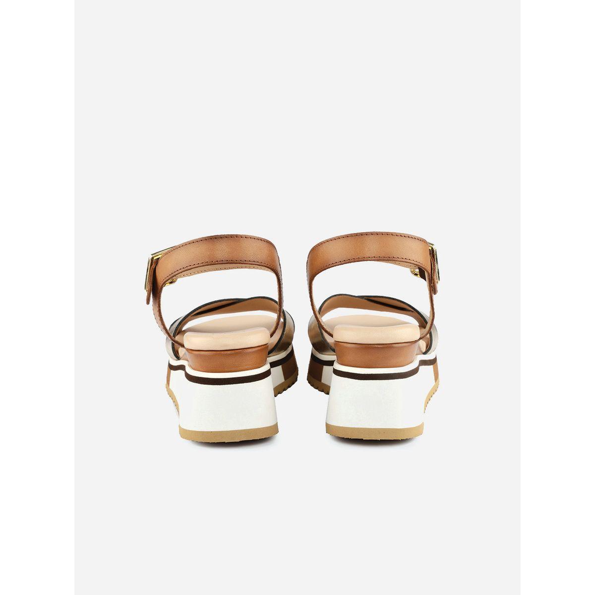 Heel Your Sole X Styli Metallic Criss Cross Strap Wedge Heel Sandals-women-shoes-heels-image-6