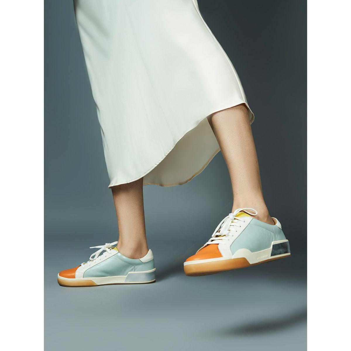 Heel Your Sole X Styli Color Block Leather Lace-Up Sneakers-women-shoes-sneakers-image-1