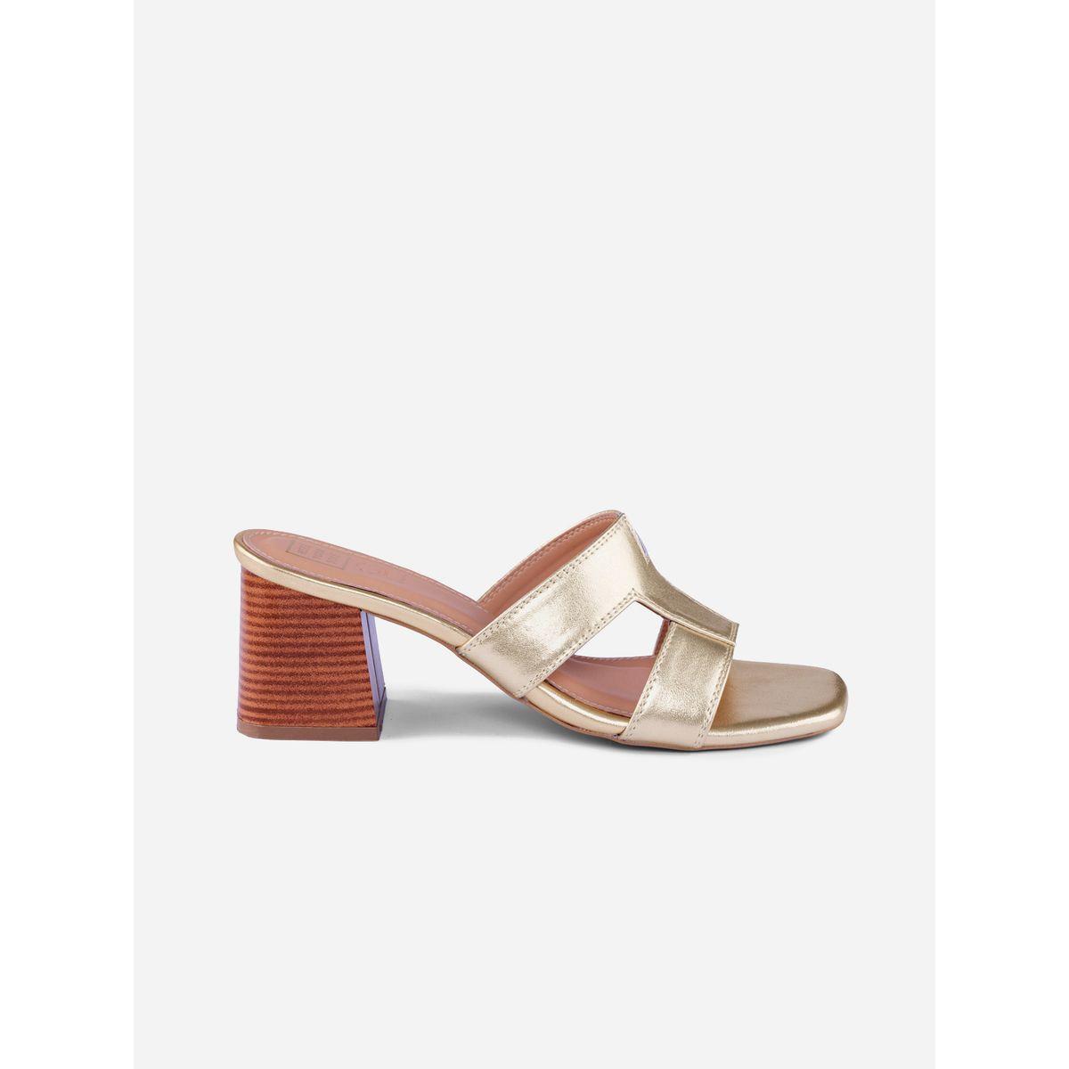 Heel Your Sole X Styli Metallic Design Leather Block Heel Sandals-women-shoes-heels-image-2