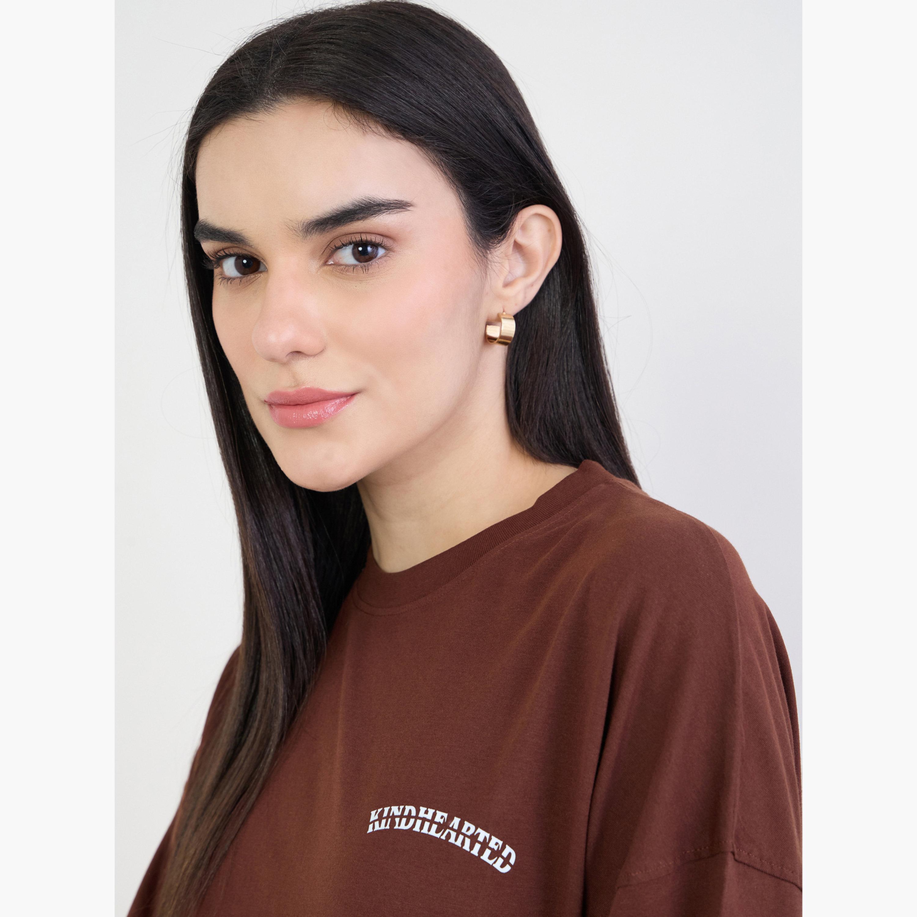 طقم منسق من منسق من تيشيرت بقصة واسعة وليقنز-women-clothing-coordsets-image-2
