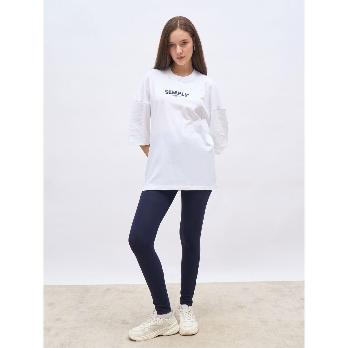 Styli Oversized T-Shirt and Badge Print Leggings Set-women-clothing-coordsets-image-2