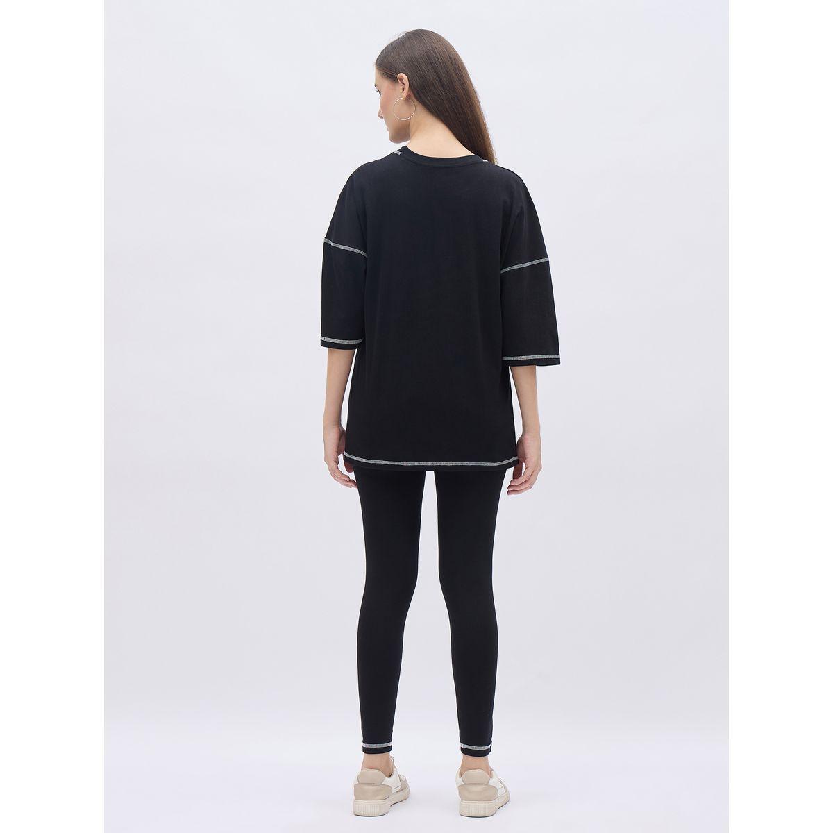طقم منسق من ليقنز وتيشيرت فضفاض بطبعة جرافيك-women-clothing-coordsets-image-5