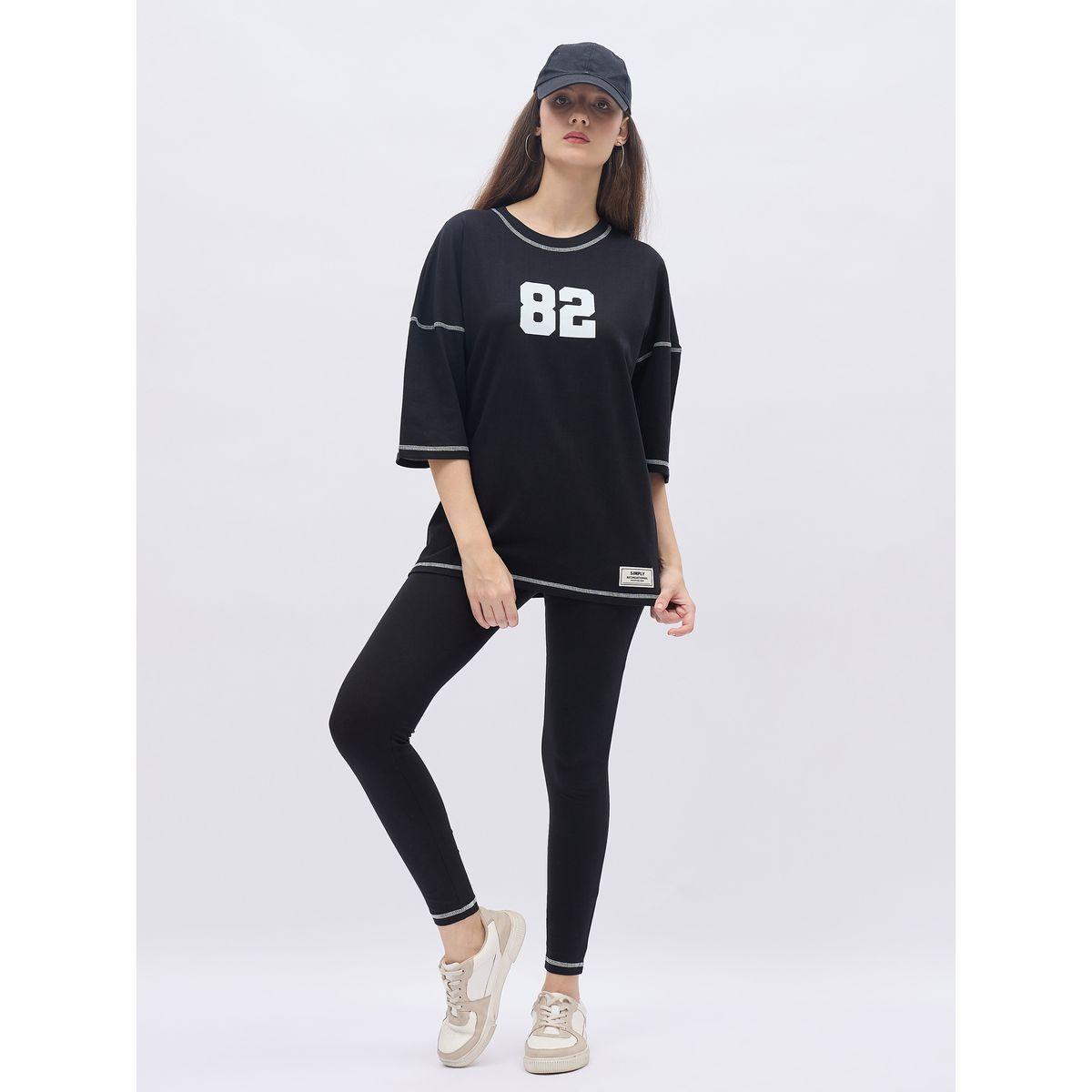 طقم منسق من ليقنز وتيشيرت فضفاض بطبعة جرافيك-women-clothing-coordsets-image-6