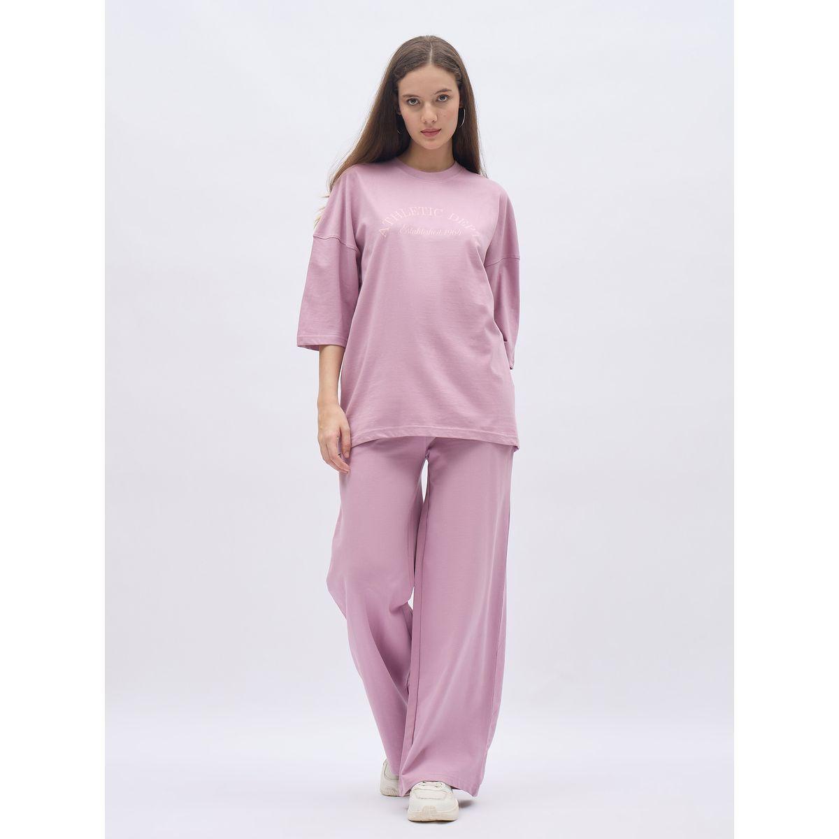 Styli Dropped Shoulder Oversized T-Shirt and Joggers Co-Ords-women-clothing-coordsets-image-2