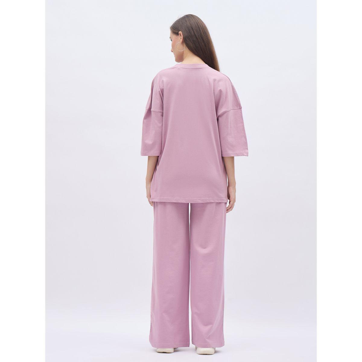 Styli Dropped Shoulder Oversized T-Shirt and Joggers Co-Ords-women-clothing-coordsets-image-5