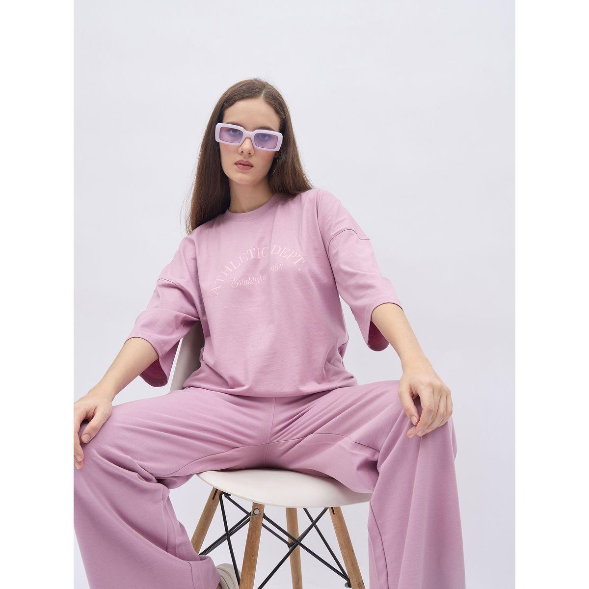 Styli Dropped Shoulder Oversized T-Shirt and Joggers Co-Ords-women-clothing-coordsets-image-6
