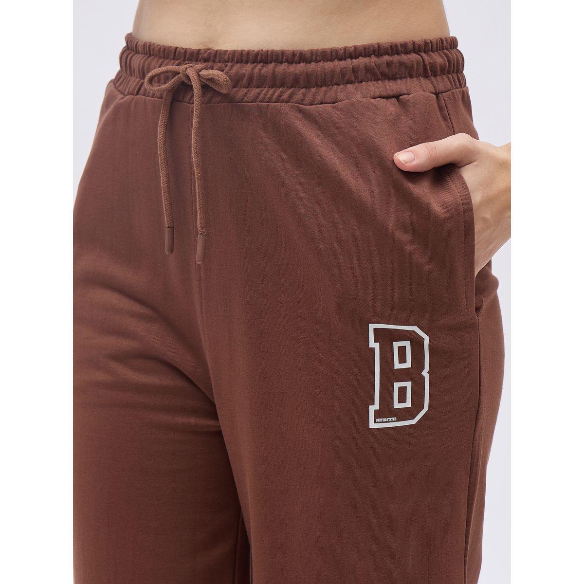 Styli Brown Graphic Boxy T-Shirt and Wide Leg Joggers Co-Ords-women-clothing-coordsets-image-7