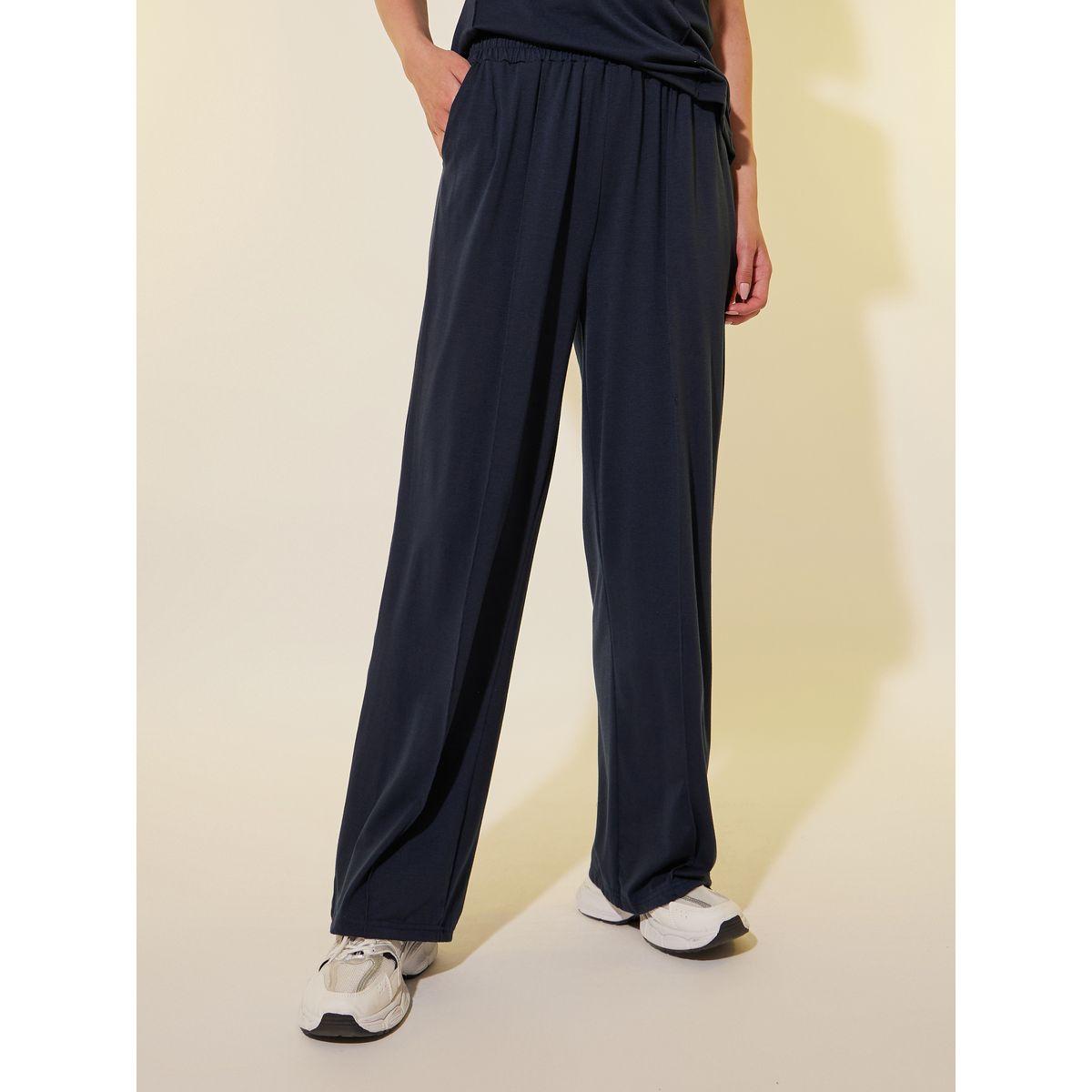 Styli Solid Short Sleeve T-Shirt and Wide Leg Pants Co-Ords-women-clothing-coordsets-image-4