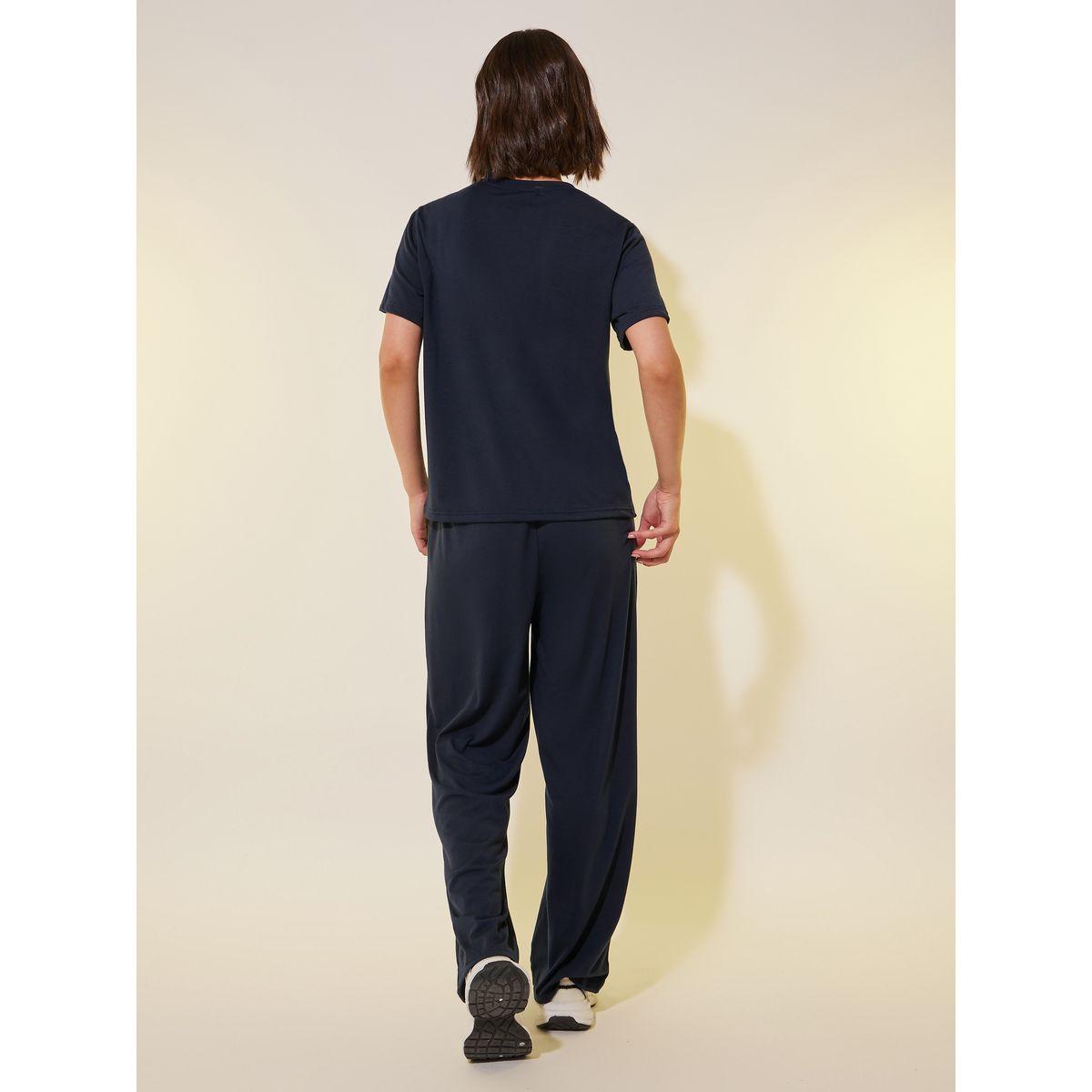 Styli Solid Short Sleeve T-Shirt and Wide Leg Pants Co-Ords-women-clothing-coordsets-image-5