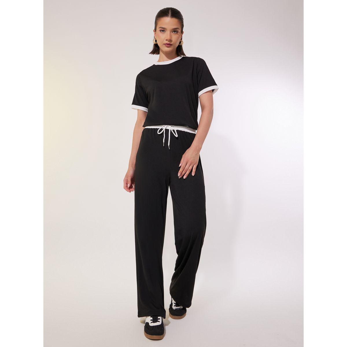 طقم منسق من بنطال وتيشيرت بأكمام قصيرة-women-clothing-coordsets-image-5