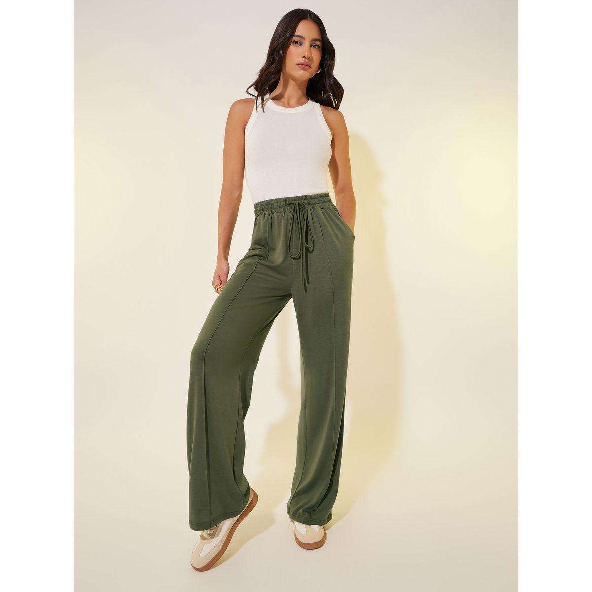 Styli Solid Drawstring Waist Wide Leg Pants-women-clothing-bottoms-joggers-image-1