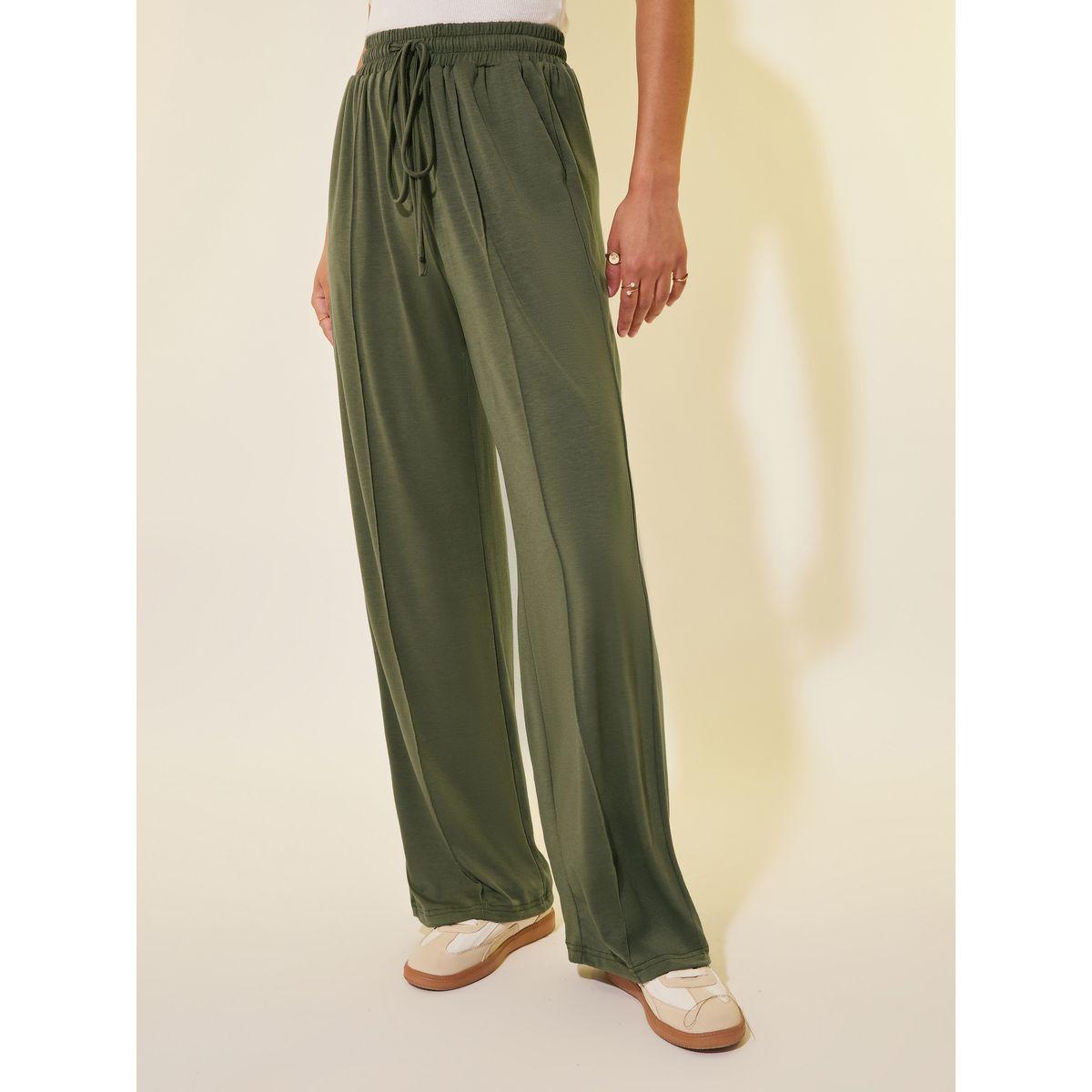 Styli Solid Drawstring Waist Wide Leg Pants-women-clothing-bottoms-joggers-image-2