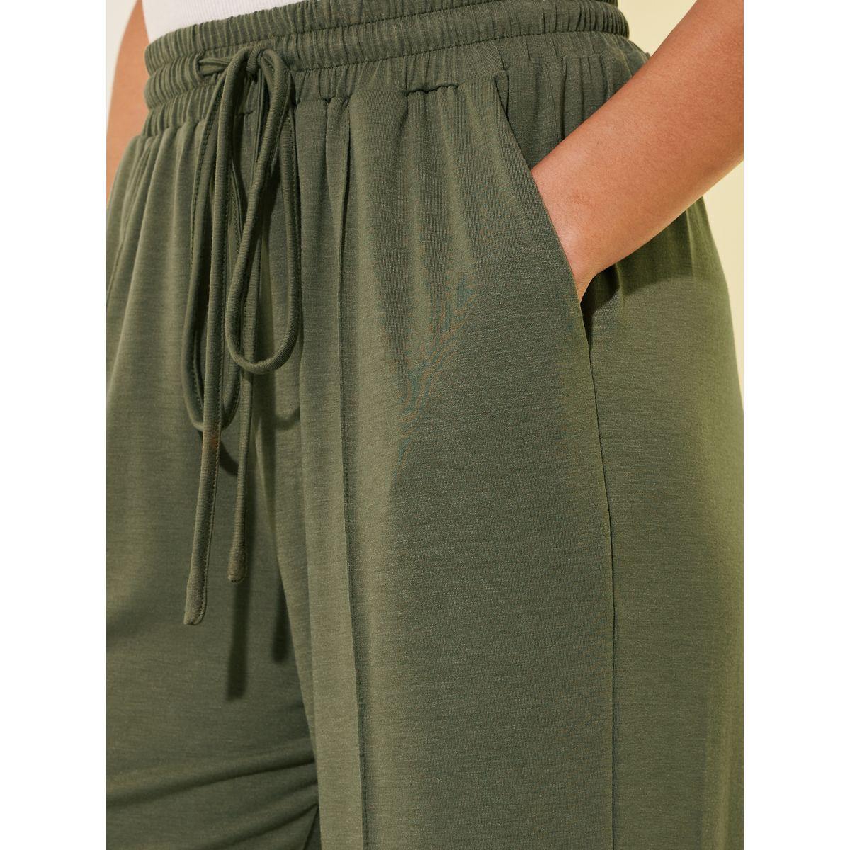 Styli Solid Drawstring Waist Wide Leg Pants-women-clothing-bottoms-joggers-image-3