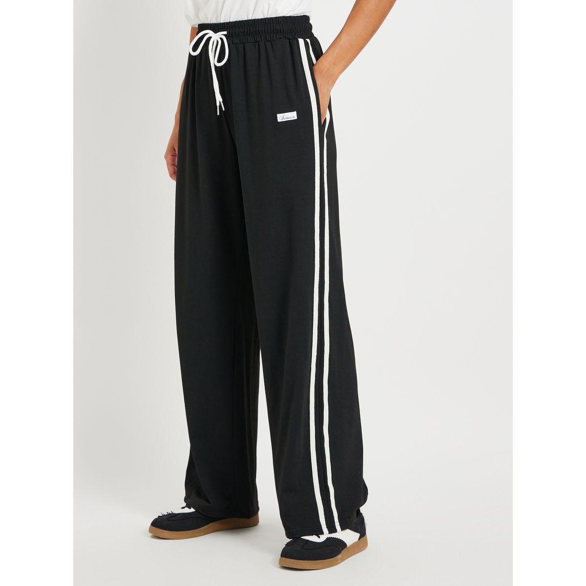 Styli Side Stripe Drawstring Waist Loose Fit Pants-women-clothing-bottoms-trousers-image-2