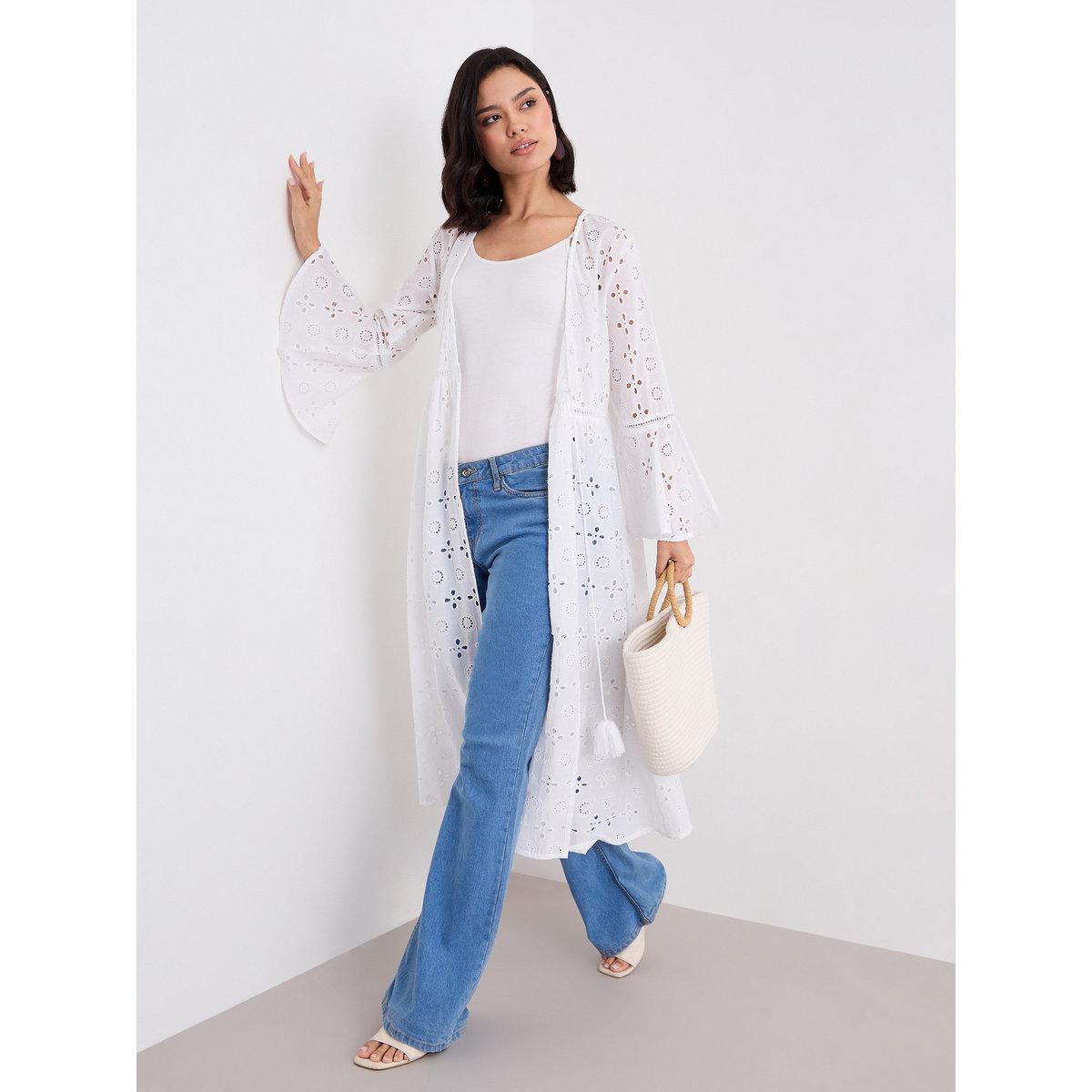 كيمونو بنسيج شيفلي بتفاصيل ربطة-women-arabicclothing-abayas-image-1