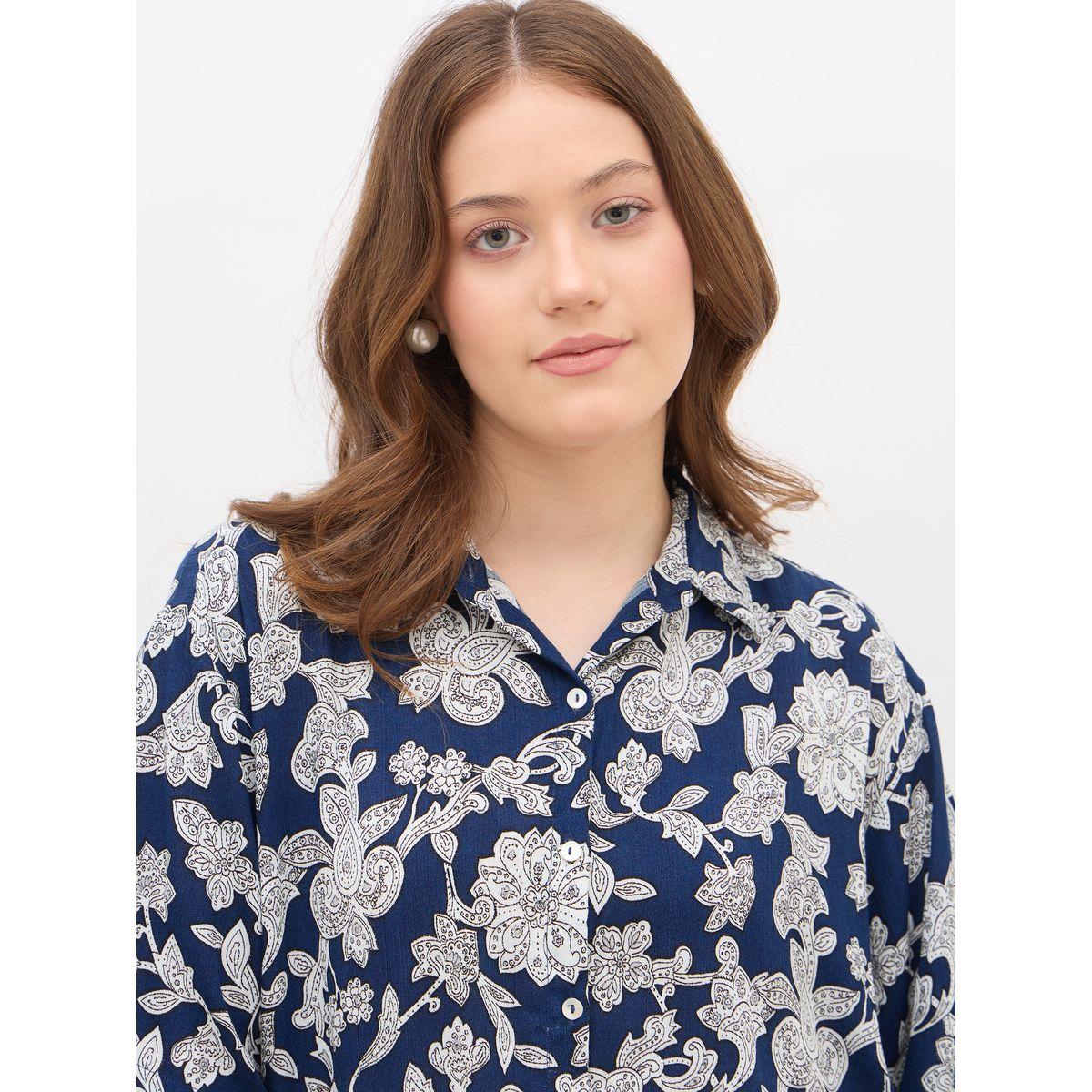 طقم منسق من بنطال وبلوزة فضفاضة مُطبعة بالكامل-women-clothing-coordsets-image-4