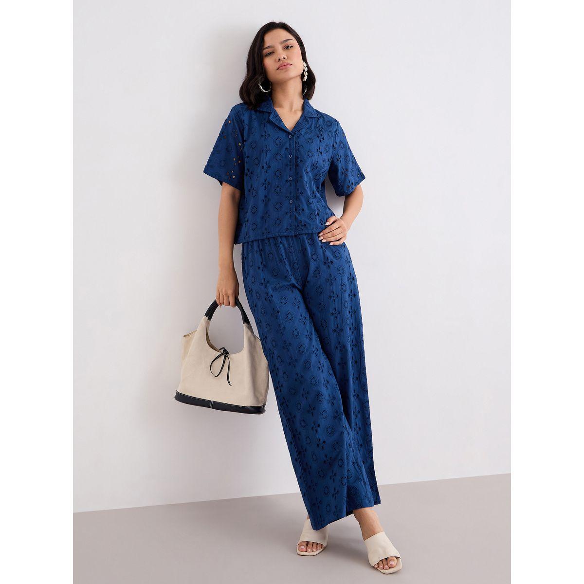 طقم منسق من بنطال وبلوزة شيفلي-women-clothing-coordsets-image-1