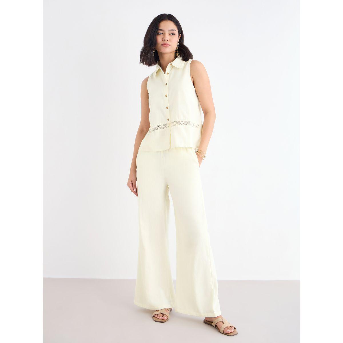 طقم منسق من بنطال بقصة أرجل واسعة وبلوزة-women-clothing-coordsets-image-2