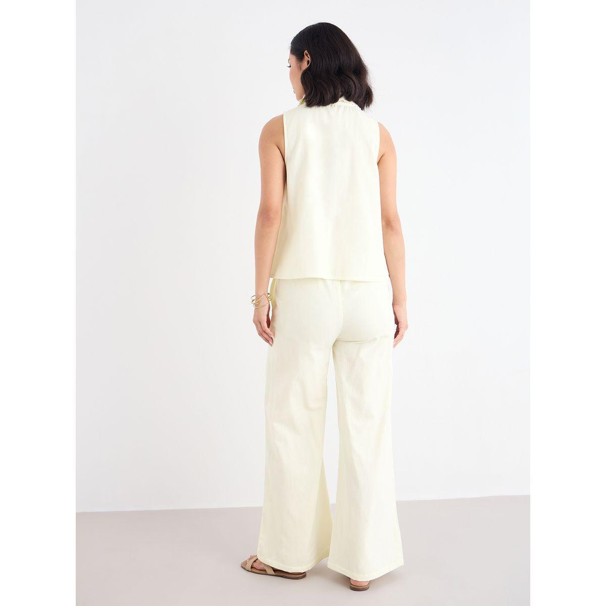 طقم منسق من بنطال بقصة أرجل واسعة وبلوزة-women-clothing-coordsets-image-5