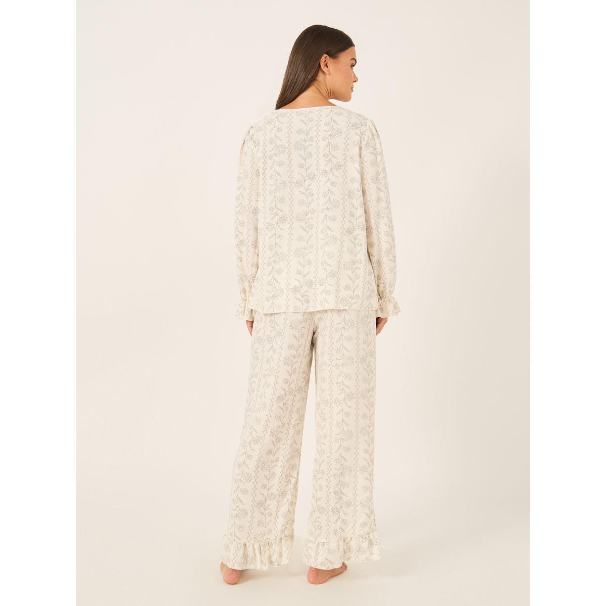 طقم بيجاما من بنطال وبلوزة بدانتيل وأكمام طويلة-women-clothing-nightwear-pyjamas-longsets-image-5