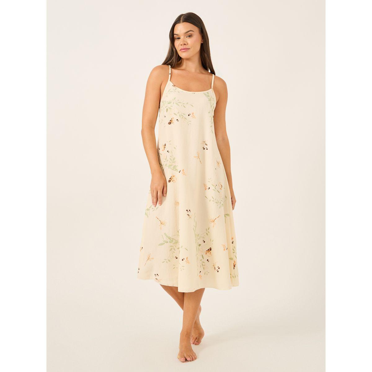 Styli Floral Print Strappy Slip Dress and Robe Set-women-clothing-nightwear-robes-image-3