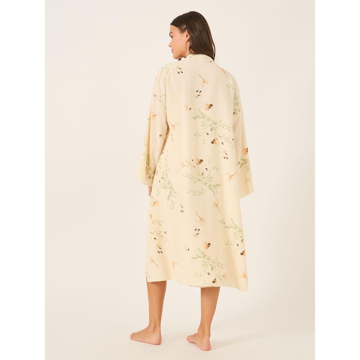 Styli Floral Print Strappy Slip Dress and Robe Set-women-clothing-nightwear-robes-image-6