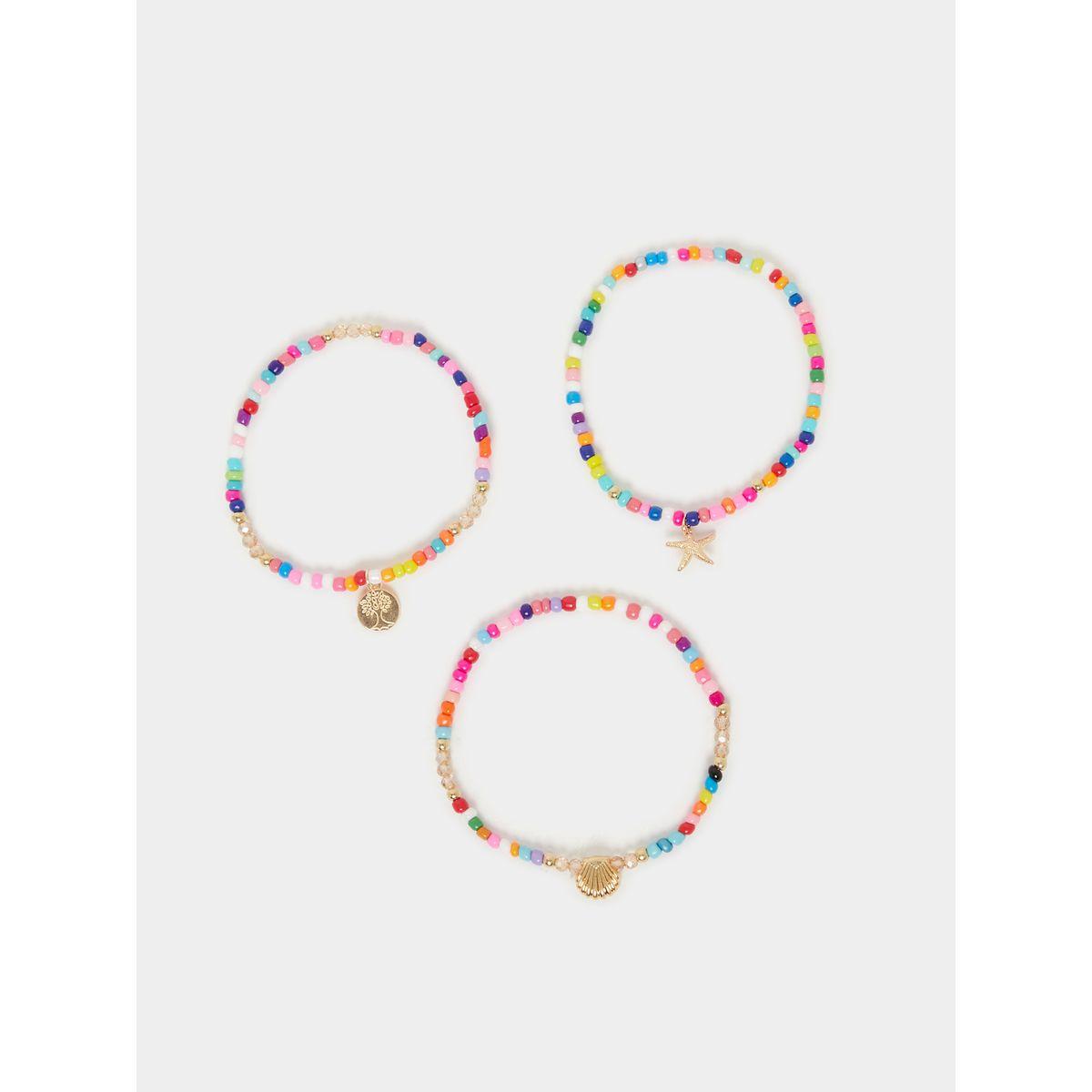 Styli Set of 3 - Beaded Anklet with Charm Detail-women-watchesandjewellery-jewellery-anklets-image-1