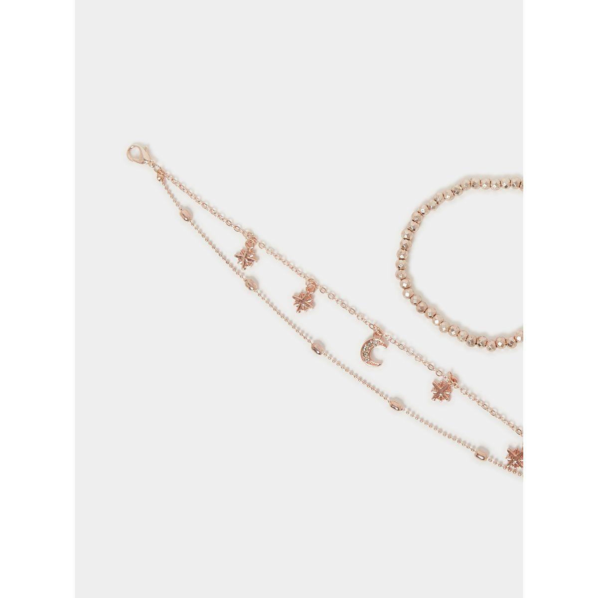 Styli Set of 2 - Layered and Beaded Anklet-women-watchesandjewellery-jewellery-anklets-image-3