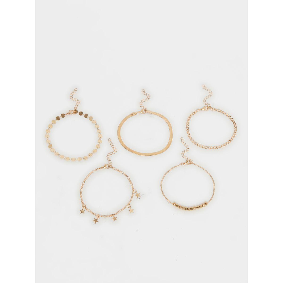 Styli Set of 5 - Multi Design Anklet with Lobster Clasp-women-watchesandjewellery-jewellery-anklets-image-1