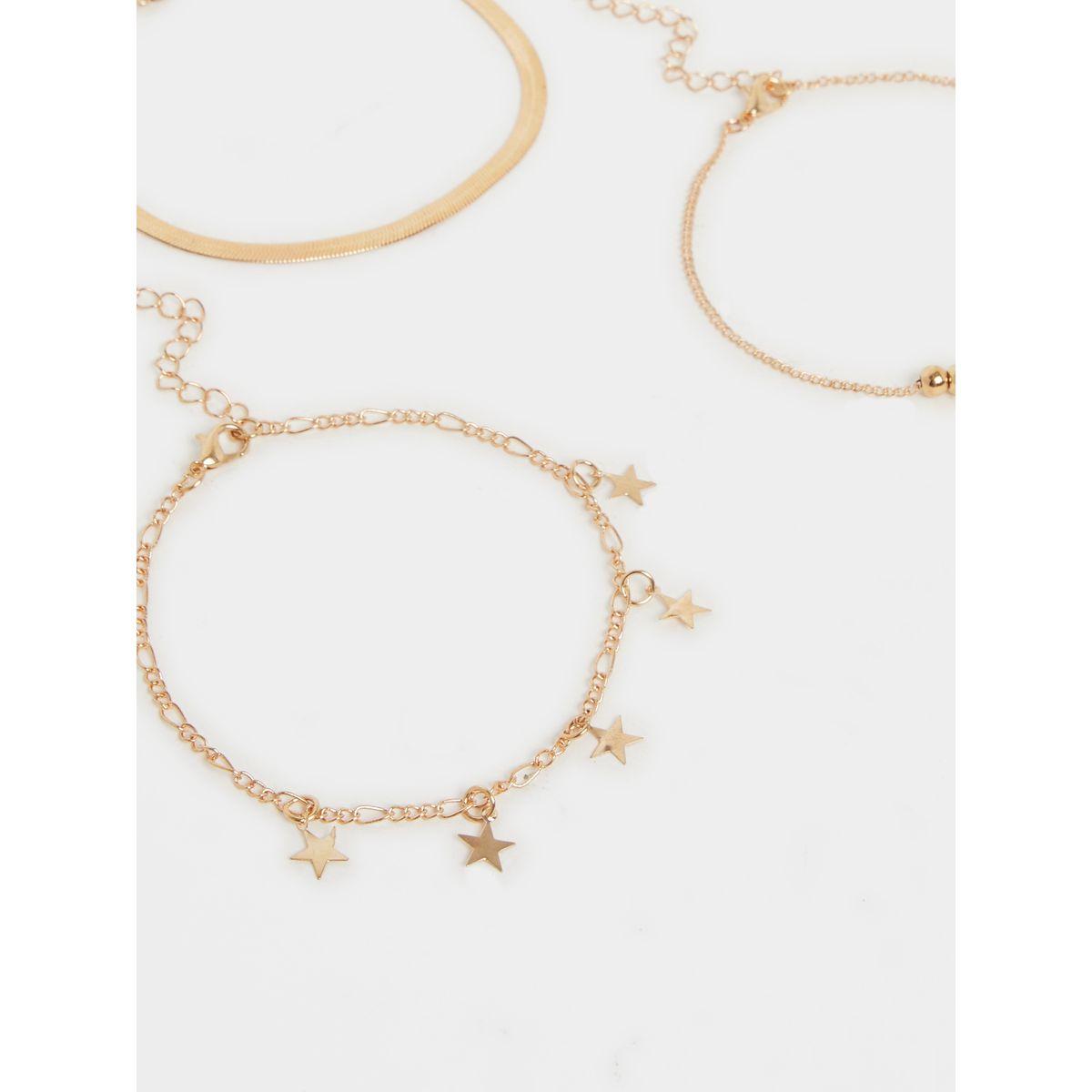 مجموعة من 5 خلاخيل بمشبك إغلاق لوبستر-women-watchesandjewellery-jewellery-anklets-image-2