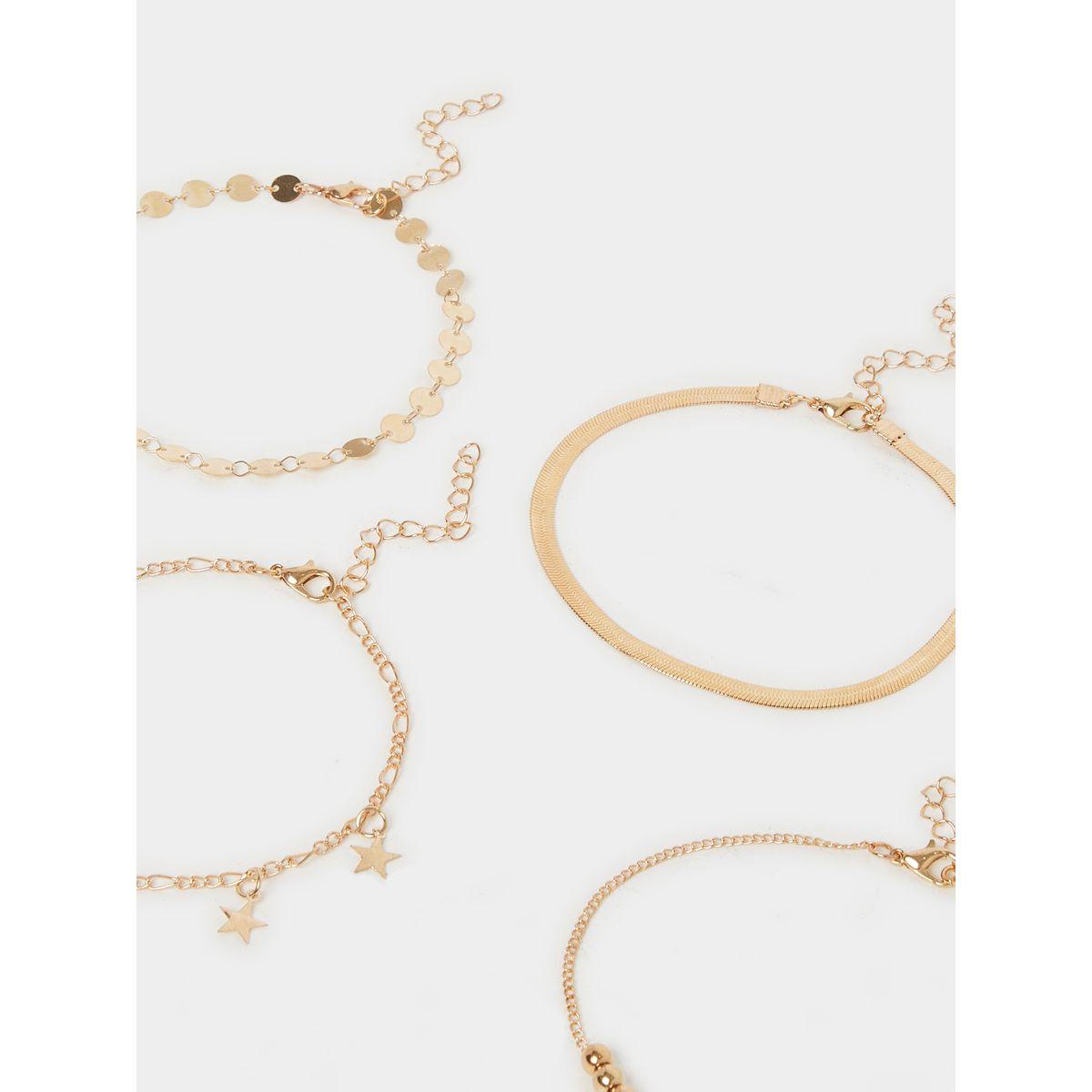 Styli Set of 5 - Multi Design Anklet with Lobster Clasp-women-watchesandjewellery-jewellery-anklets-image-5