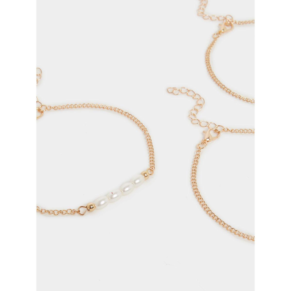 مجموعة من 3 خلاخيل بمشبك إغلاق لوبستر-women-watchesandjewellery-jewellery-anklets-image-2