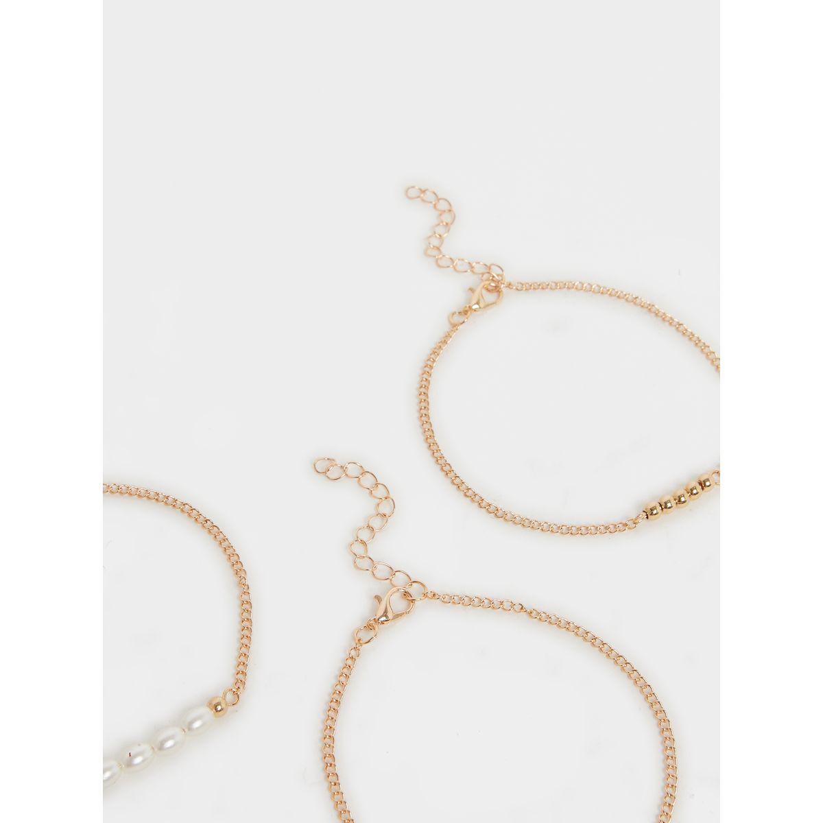 مجموعة من 3 خلاخيل بمشبك إغلاق لوبستر-women-watchesandjewellery-jewellery-anklets-image-4