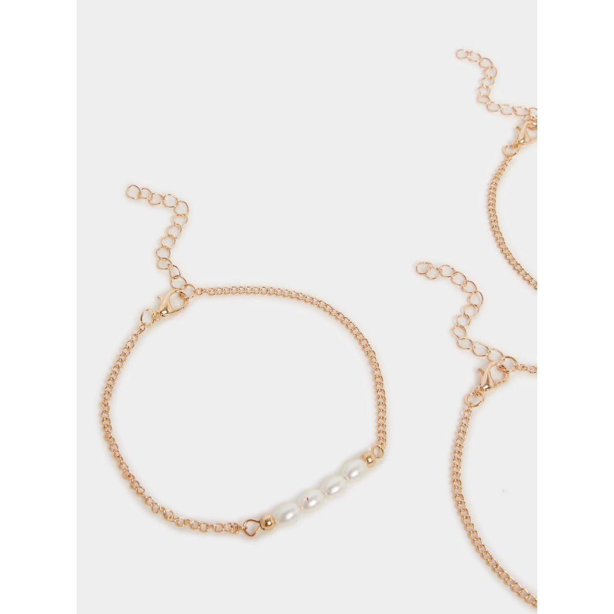 مجموعة من 3 خلاخيل بمشبك إغلاق لوبستر-women-watchesandjewellery-jewellery-anklets-image-5