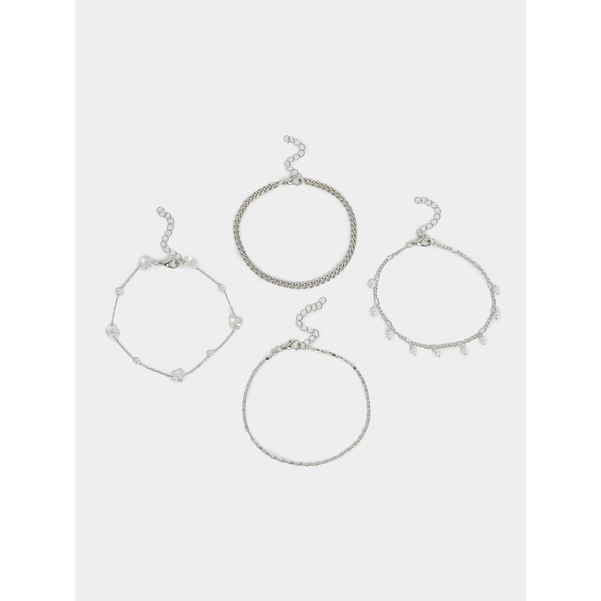 مجموعة من 4 خلاخيل كاجوال-women-watchesandjewellery-jewellery-anklets-image-1