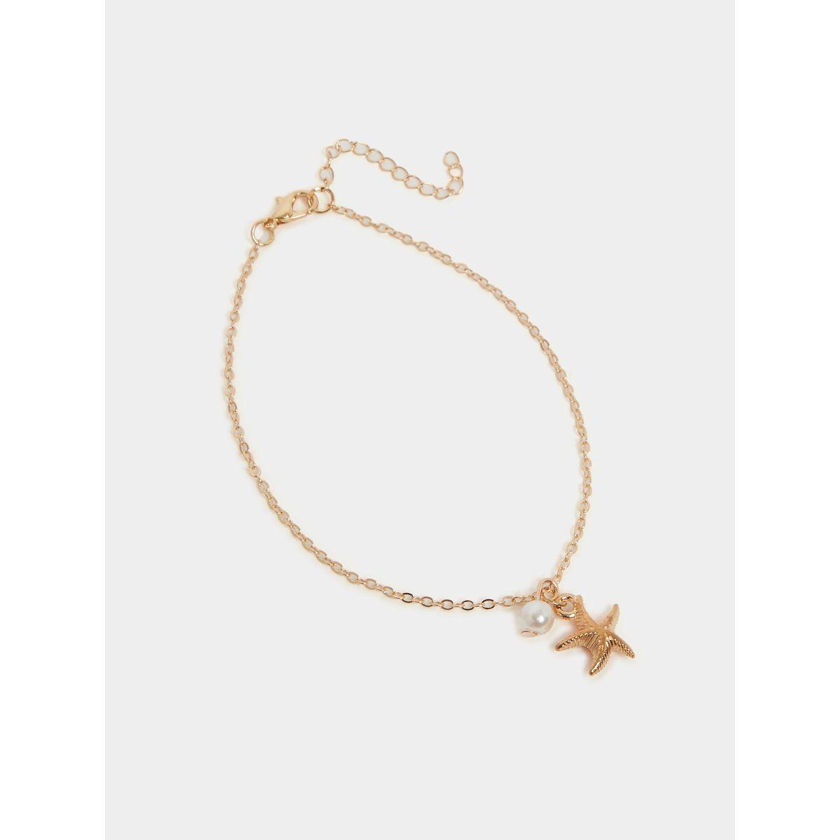 Styli Starfish and Faux Pearl Charm anklet-women-watchesandjewellery-jewellery-anklets-image-2