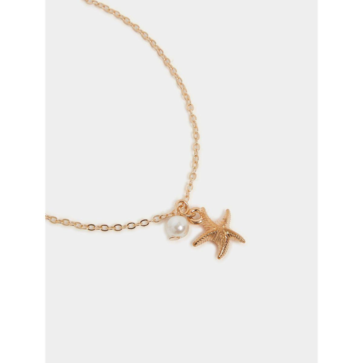 Styli Starfish and Faux Pearl Charm anklet-women-watchesandjewellery-jewellery-anklets-image-3