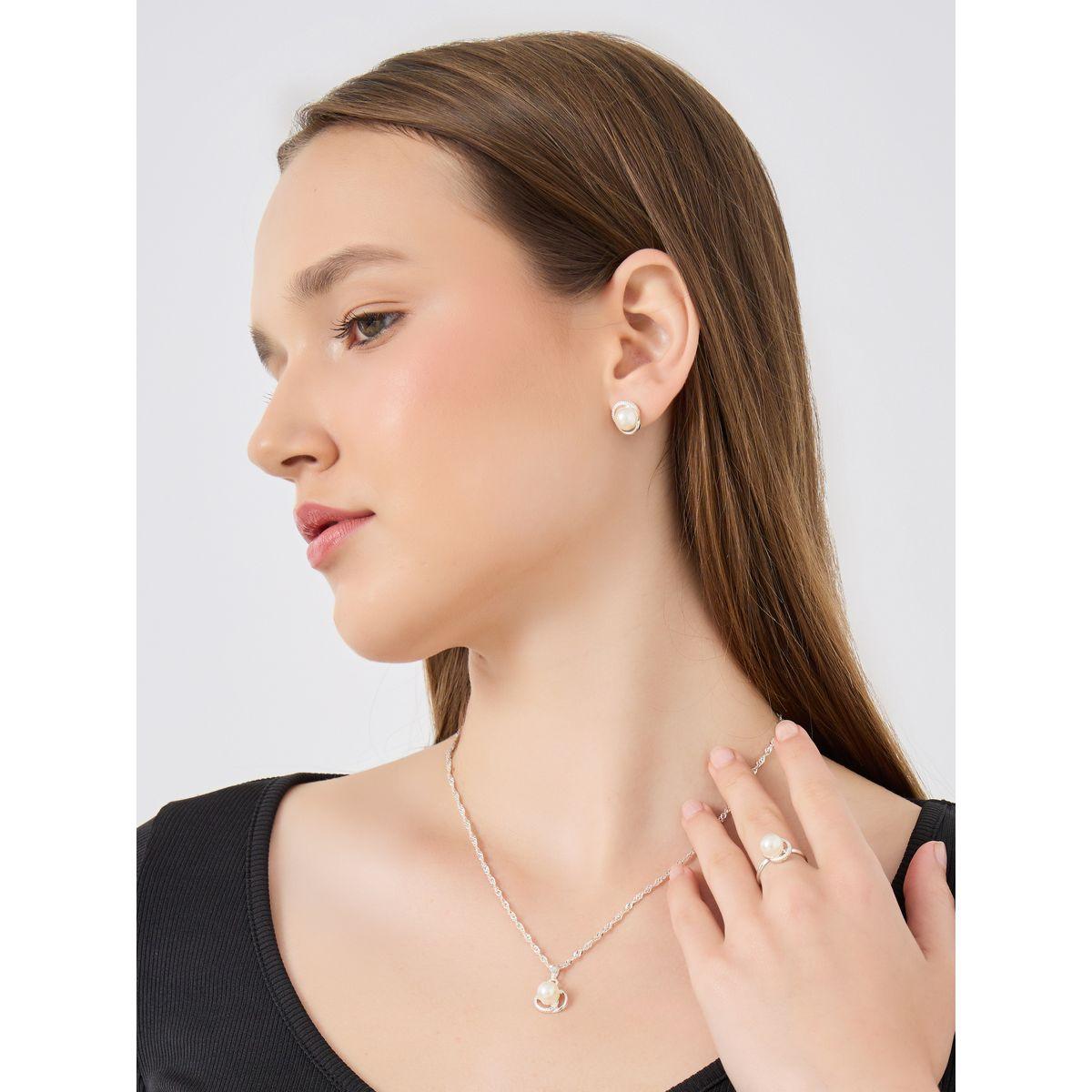مجموعة من عقد وأقراط مع خاتم يد-women-watchesandjewellery-jewellery-jewellerysets-image-1