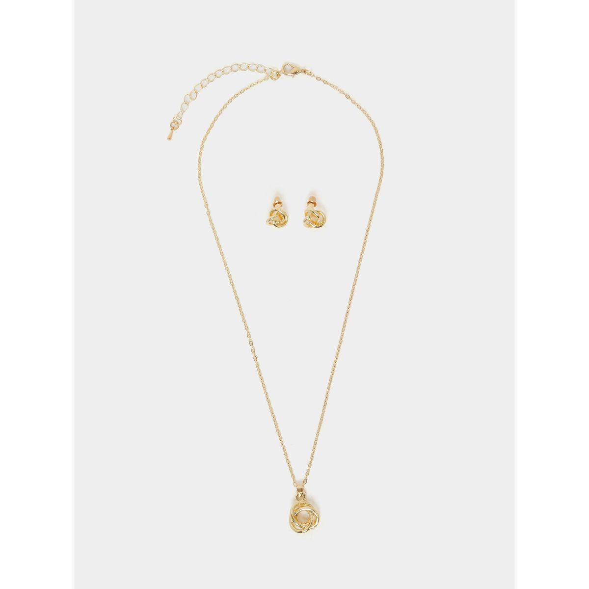 Styli Infinity Pendant Necklace and Stud Earrings Set-women-watchesandjewellery-jewellery-jewellerysets-image-2