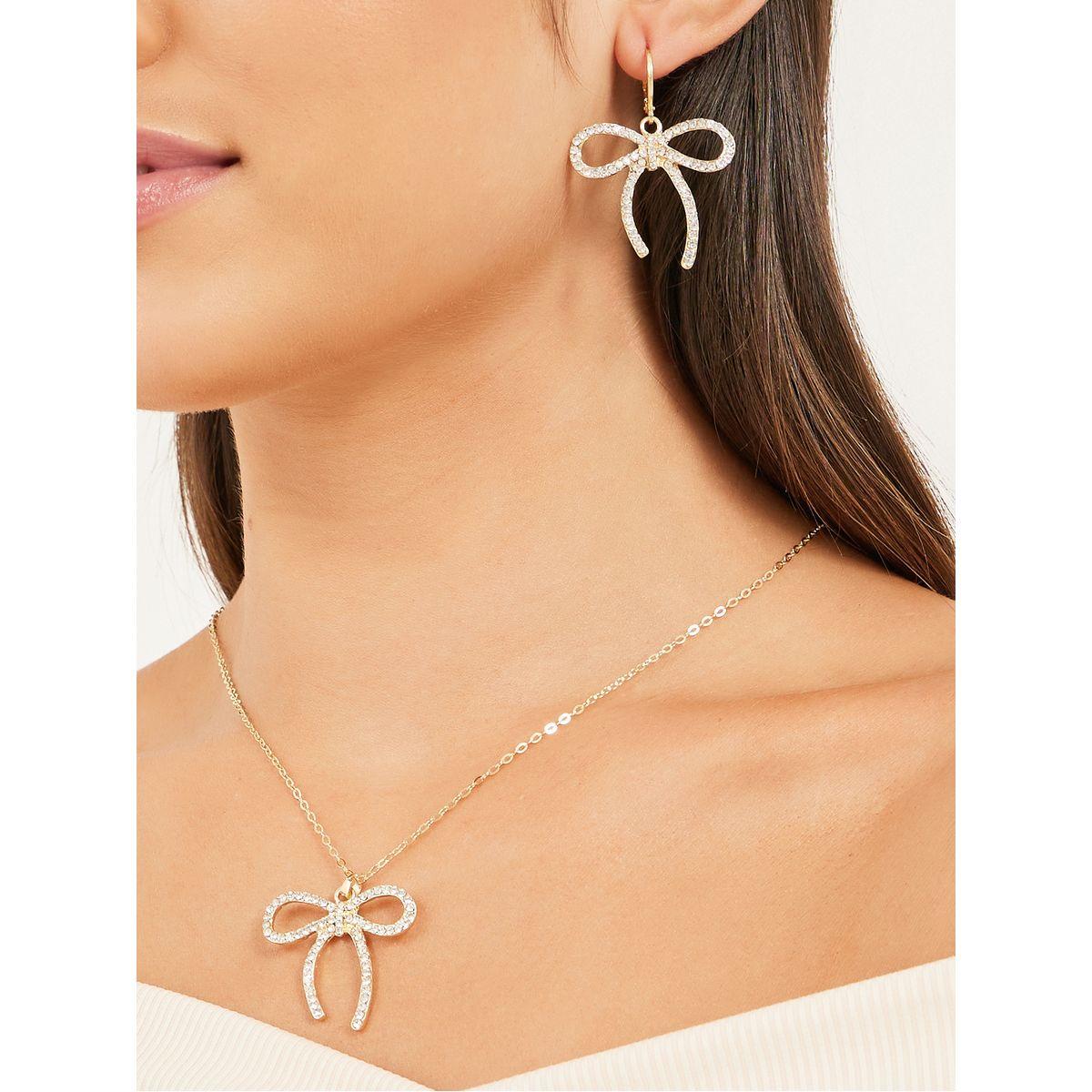 مجموعة من اقراط اذن مع عقد كاجوال-women-watchesandjewellery-jewellery-jewellerysets-image-1