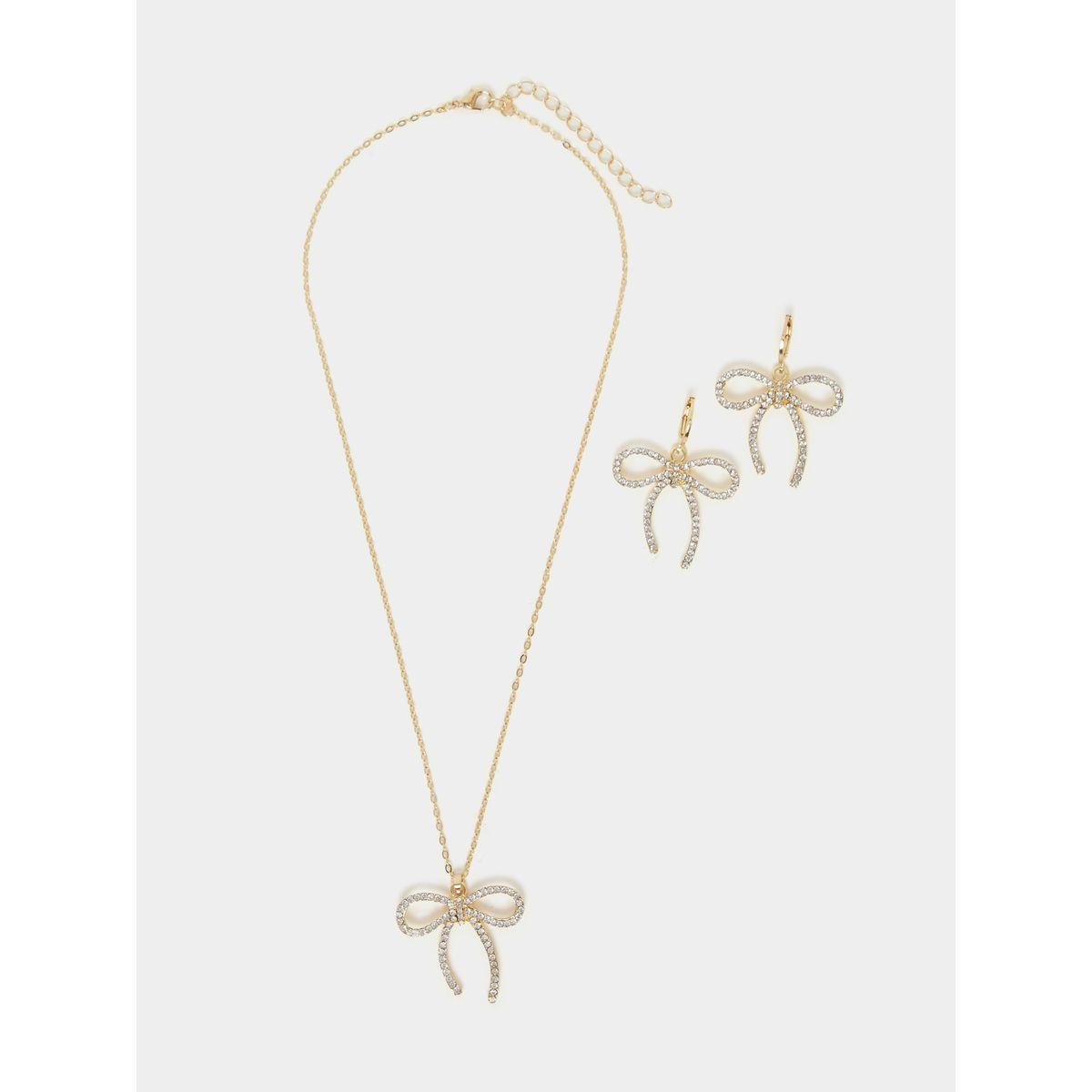 مجموعة من اقراط اذن مع عقد كاجوال-women-watchesandjewellery-jewellery-jewellerysets-image-2