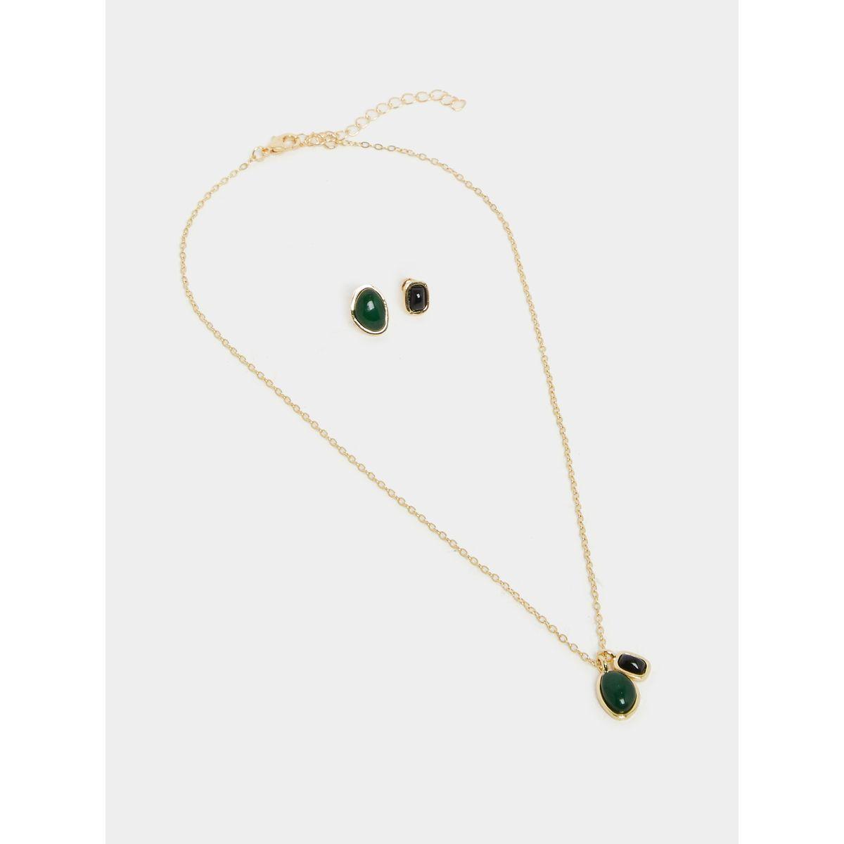 مجموعة من اقراط اذن مع عقد كاجوال-women-watchesandjewellery-jewellery-jewellerysets-image-2
