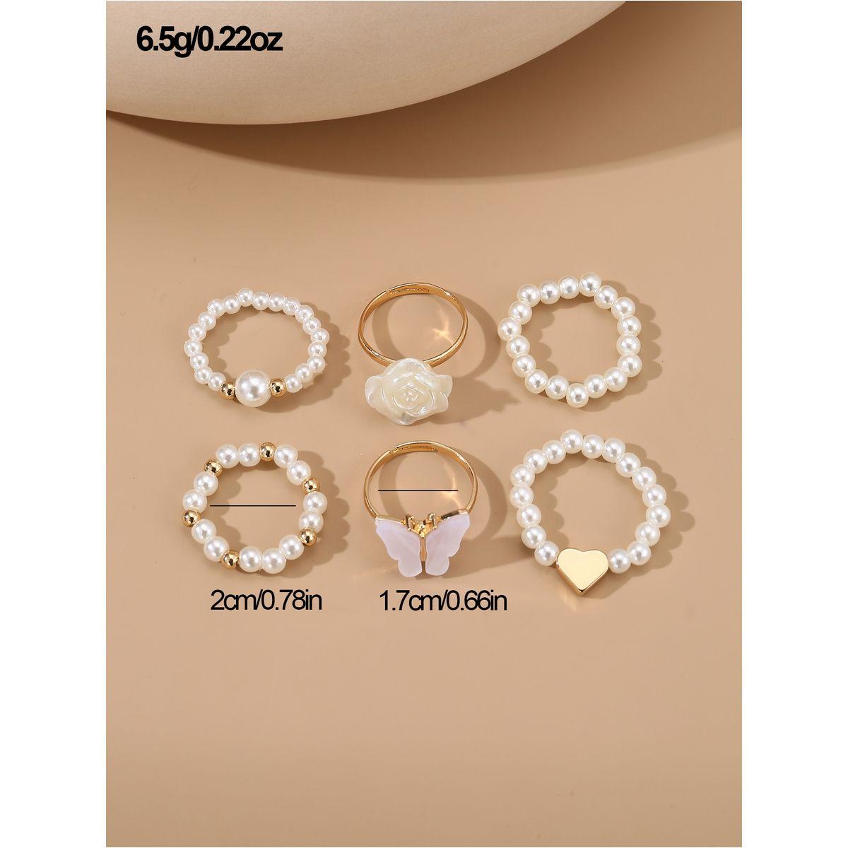مجموعة من 6 خواتم يد كاجوال-women-watchesandjewellery-jewellery-rings-image-1
