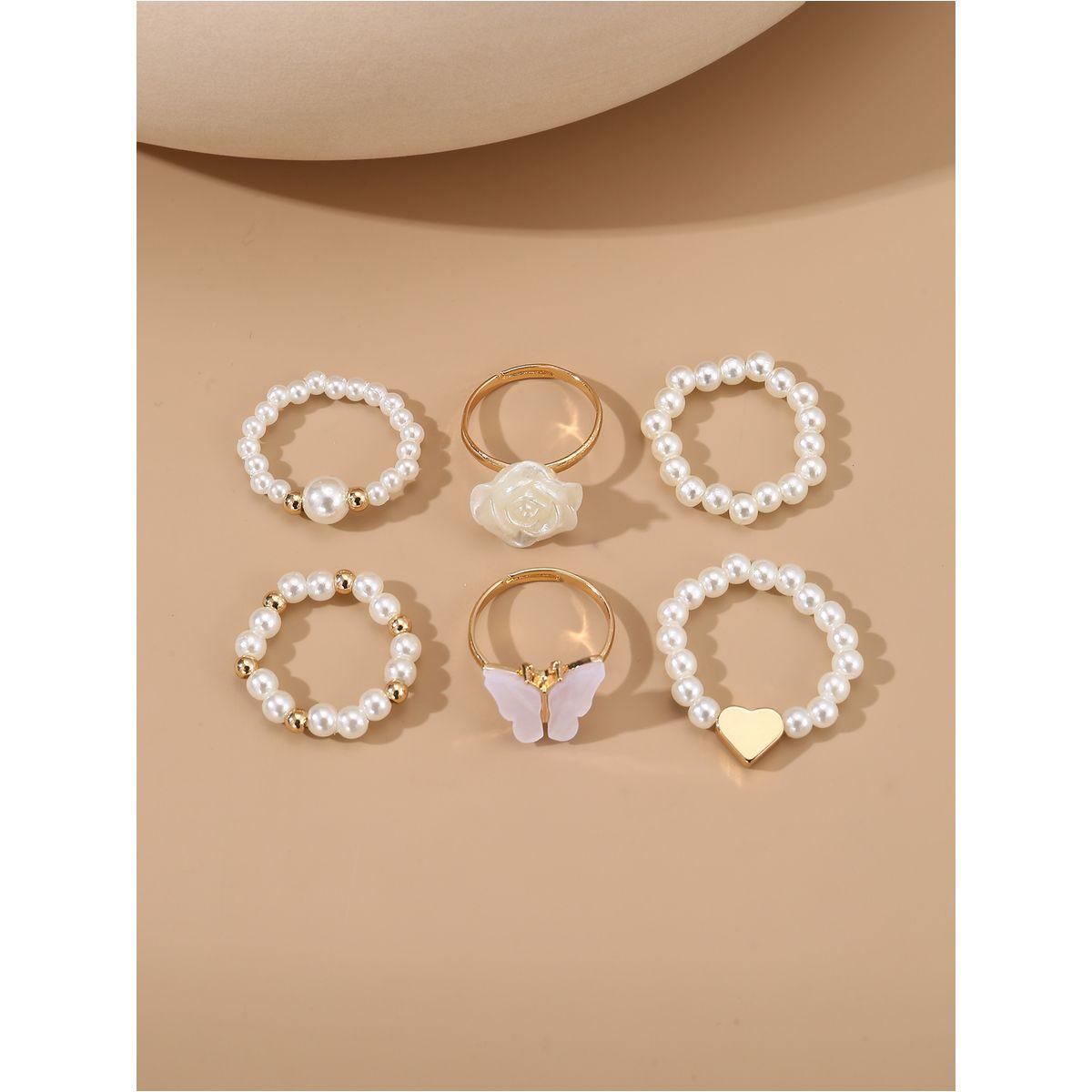 مجموعة من 6 خواتم يد كاجوال-women-watchesandjewellery-jewellery-rings-image-2